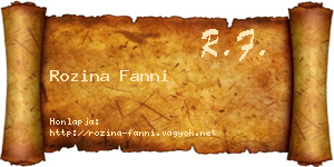 Rozina Fanni névjegykártya