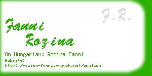 fanni rozina business card